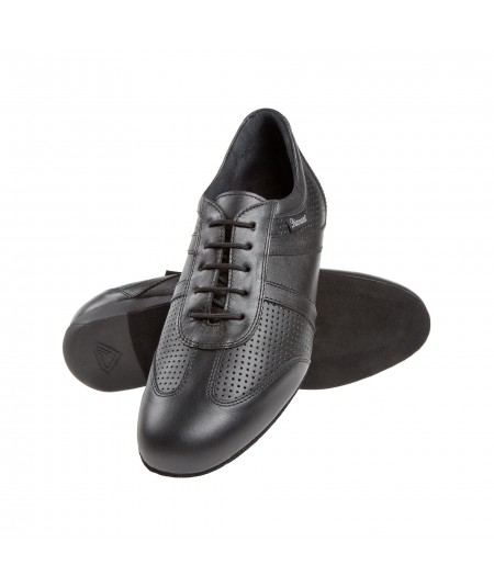 Mod. 133 Herren Ballroom Sneaker Tanzschuhe Weite H bequem Keil-Absatz 2,5 cm schwarz Nappaleder / schwarz Leder perforiert